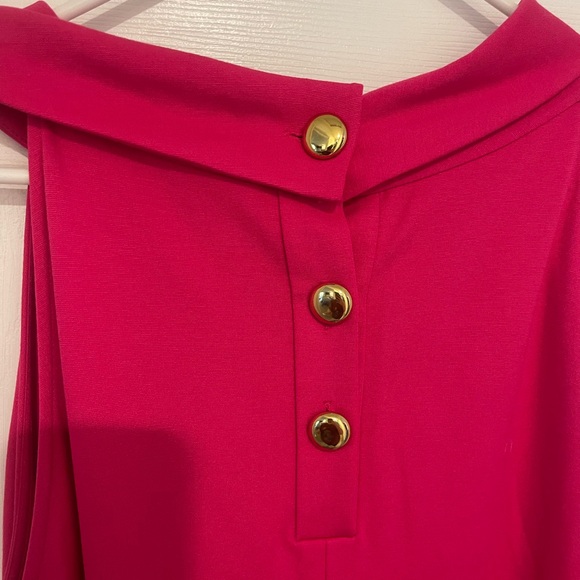Size 22 New Pink tank dress with gold buttons by 1901 from Nordstrom - Picture 5 of 6